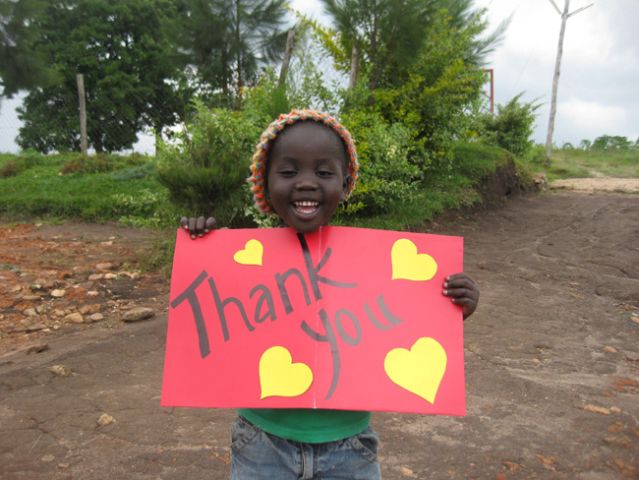 Child saying thank you